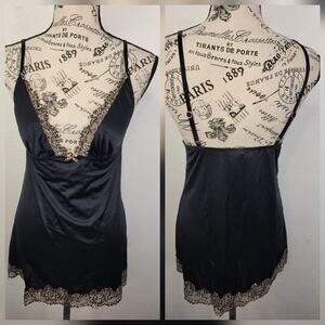 Victorias Secret Babydoll Mini Dress SZ M Lace Animal Print Trim Milkmaid Fairy